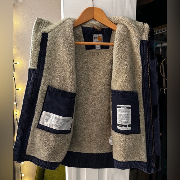 Carhartt Dark Blue Sherpa Lined Fire Resistant Vest - Picture 3 of 8